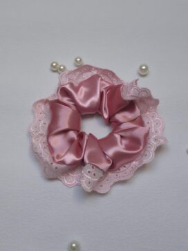 Elegant Satin Lace Scrunchies