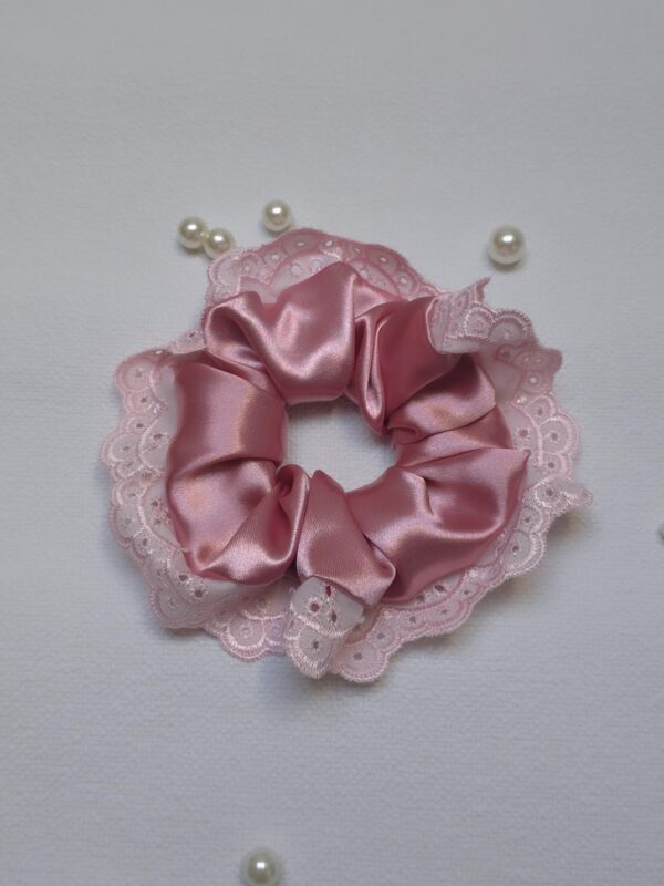 Elegant Satin Lace Scrunchies