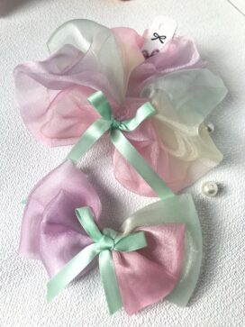 Pastel Duo – Sheer organza Bow Set (2-Piece)