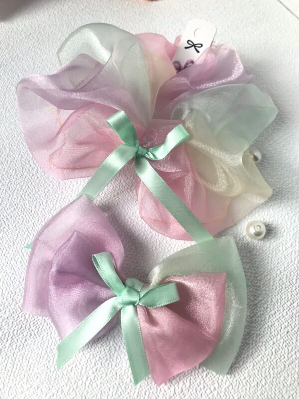Pastel Duo – Sheer organza Bow Set (2-Piece)